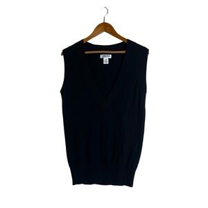 Cherokee black cotton & cashmere knit sweater vest